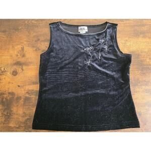 🖤 Y2K Black Velvet Embroidered Top | J.B.S. Ltd.